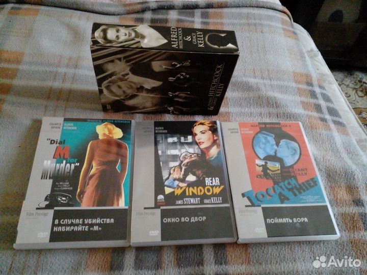 3 DVD. Alfred Hitchcock/Grace Kelly.Подарочный box