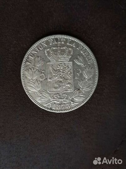 Монета Серебро 5 франков 1873