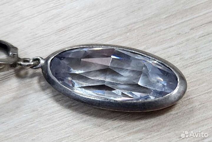 Серебряные серьги 925 пробы. Горный хрусталь
