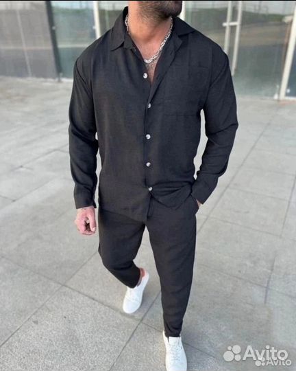 Мужской летний брючный костюм двойка 54р