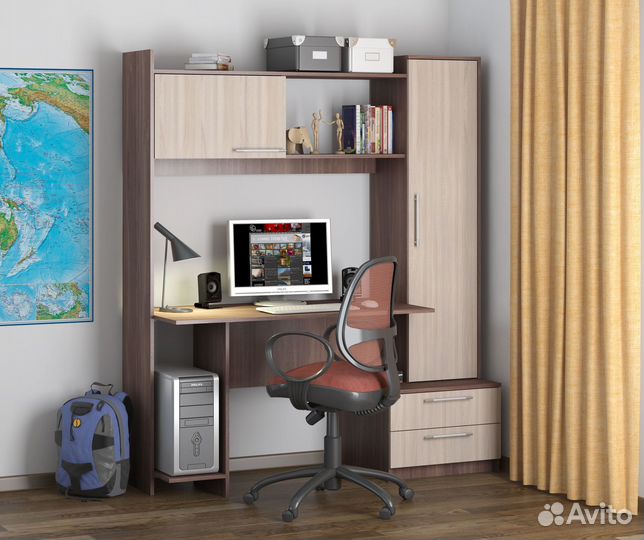 Компьютерный стол Денвер Шимо светлый/Шимо Темный