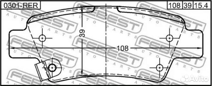 Febest 0301RER колодки тормозные задние комплект