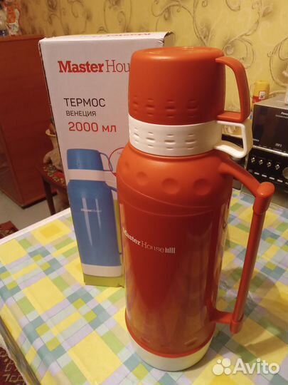 Термос 2л новый, колба стекло