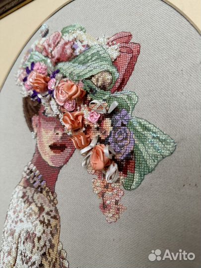 Картина. Вышивка. Бисер, ленты