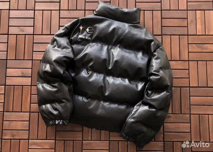Пуховик thug club кожанный opium