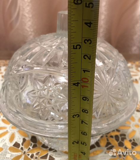 Ваза для кофет/ сахара/ варенья/ хрусталь