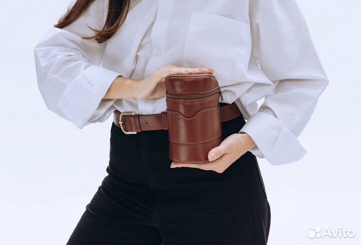 Кофр для объектива натуральная кожа