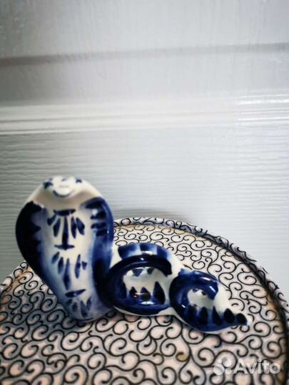Статуэтка, новая, фигурка змейка гжель