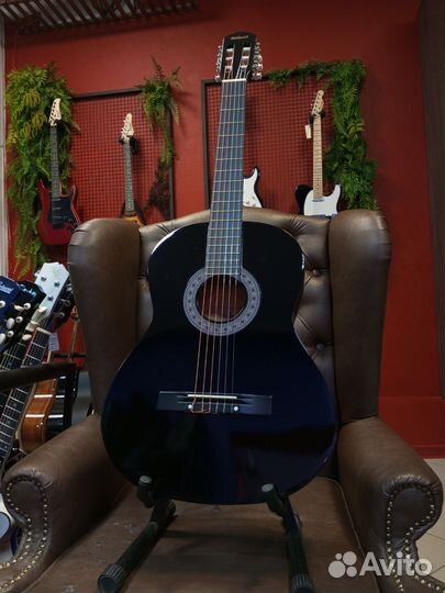 Классическая гитара новая черная нейлоновые струны