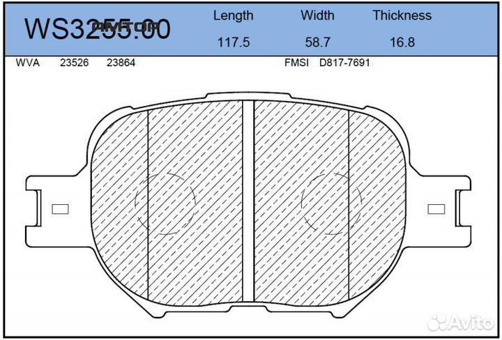 Jeenice WS325500 Колодки тормозные дисковые перед