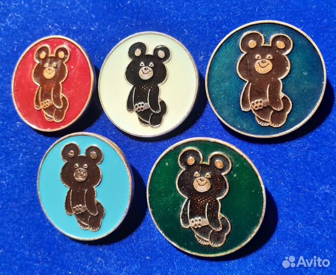 Полный набор значков Олимпиада 80. Мишка Олимпийск