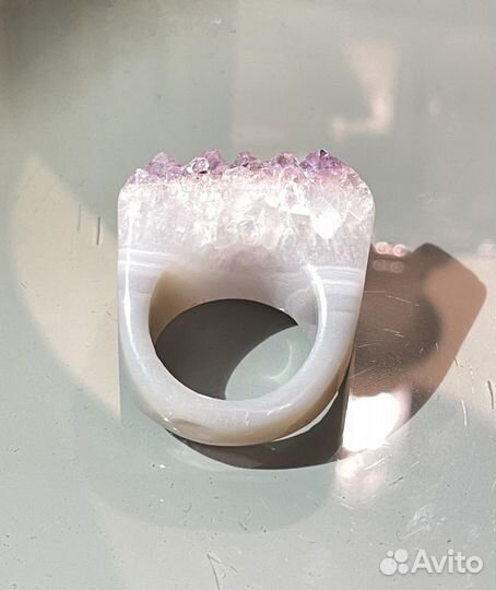 Кольцо из цельного аметиста