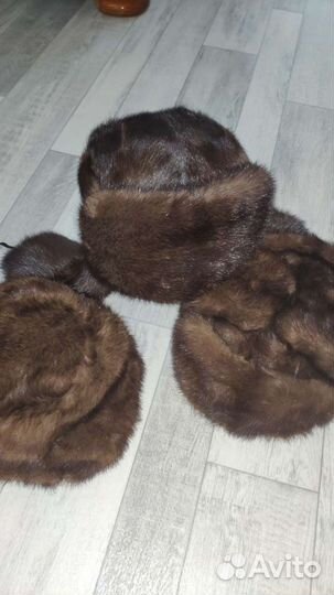 Шапка норковая за 3 штуки