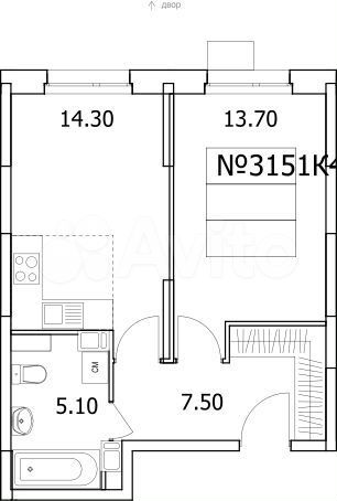 Квартира-студия, 25,4 м², 4/6 эт.