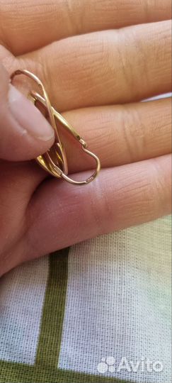 Золотые серьги ромбики СССР