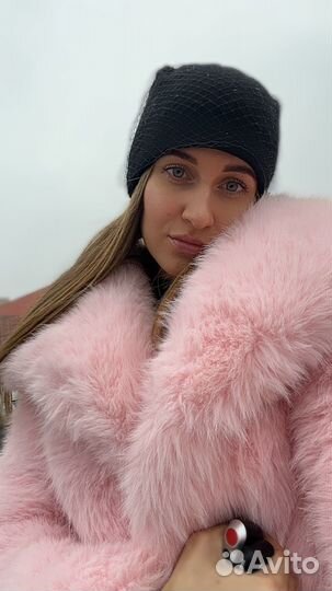 Шуба розовая