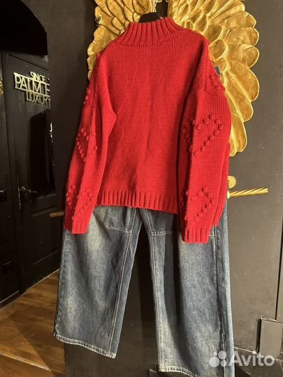 Свитер с букле сердцем 50/60