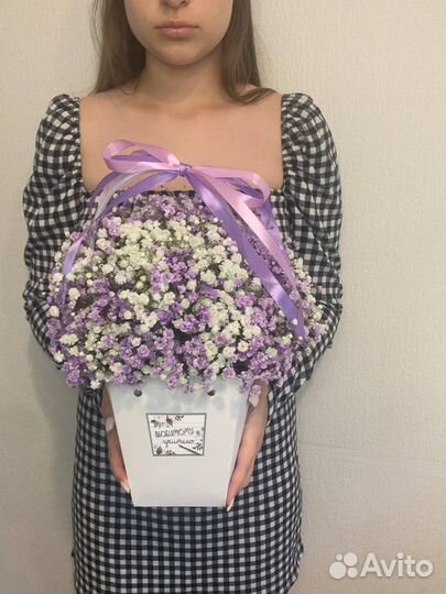 Букет цветов 1 сентября Гипсофила