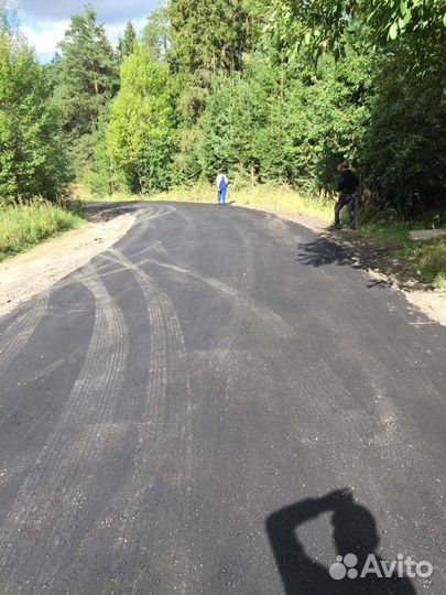 Укладка асфальта крошка