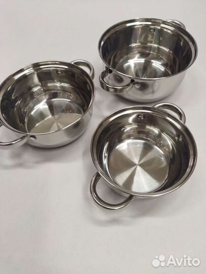 Кастрюля из нержавейки набор индукция (Россия)