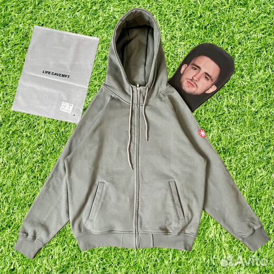 Зип худи Cav Empt базовое серое мягчайшее