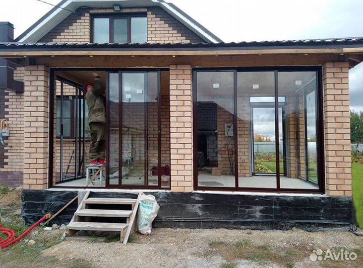 Остекление веранд алюминиевое