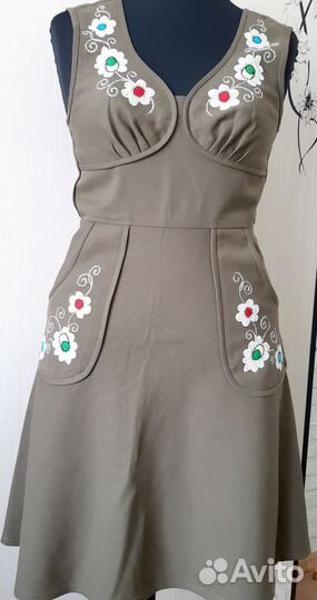 Сарафан ручной работы из военной ткани СССР р. 46