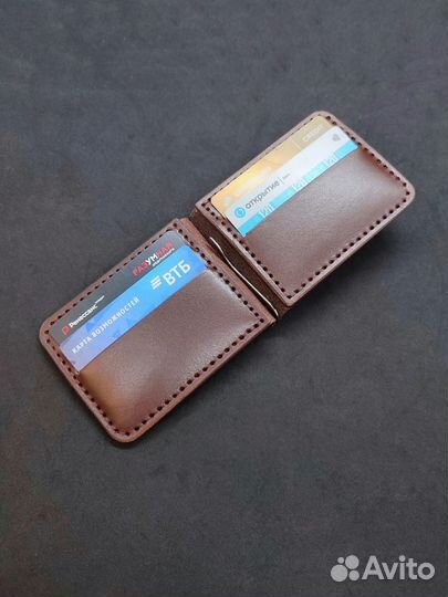 Зажим для купюр из натуральной кожи