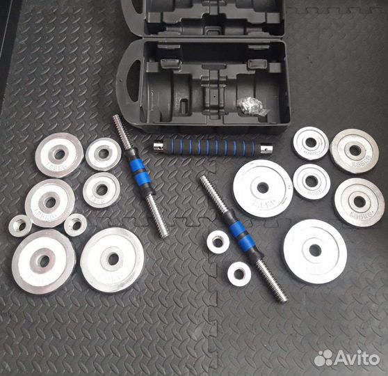 Штанга и гантели разборные в кейсе