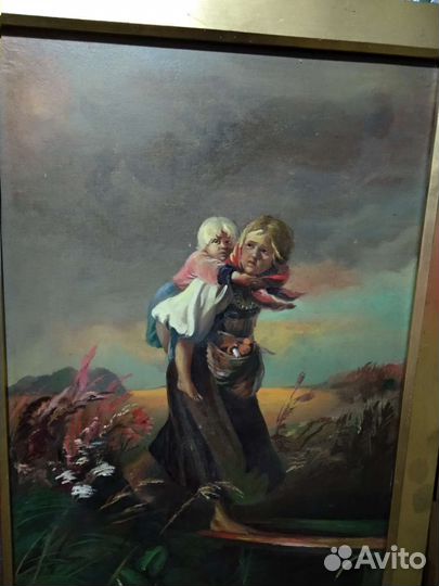 Антикварная картина старая копия