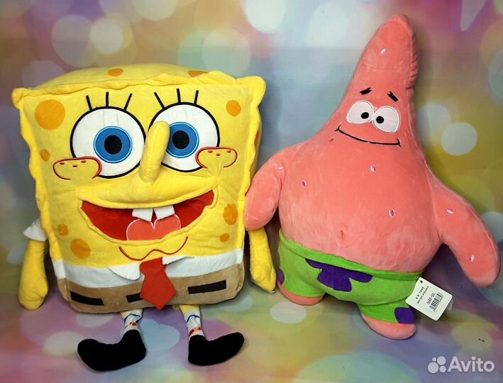 Мягкие игрушки Спанч боб и Патрик большие
