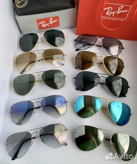 Очки ray ban aviator коричневые