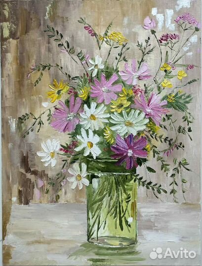 Картина маслом цветы