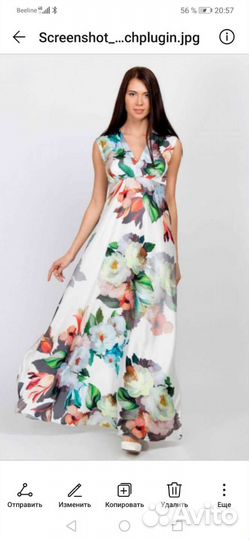 Новое шелковое платье в пол