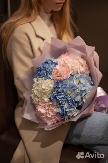 Букет из гортензий, гортензия, букеты