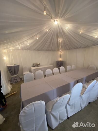 Аренда чехлов на стулья скатертей