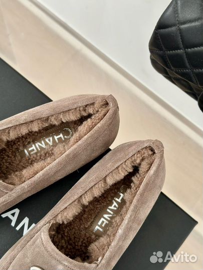 Лоферы женские с натуральным мехом 39 размер