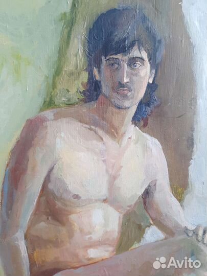 Картина маслом на холсте ню мужчина 40х50