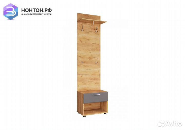 Тумба с вешалкой Сафари дуб крафт золотой / графит