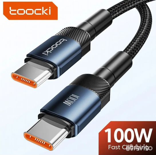 Новый кабель Toocki с type-c на type-c 100 Вт 2 м