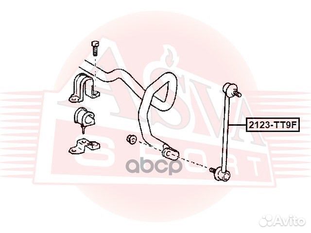 Тяга стабилизатора передняя 2123TT9F asva
