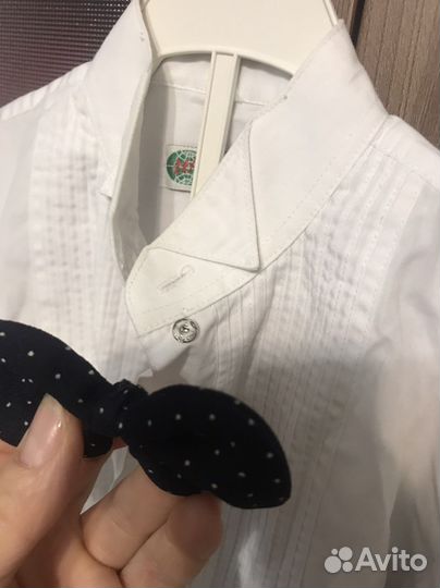 Рубашка белая с бабочкой 104/110