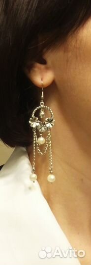 Серьги с жемчугом - украшения ручной работы