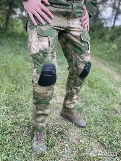 Костюм тактических военный мох / черный