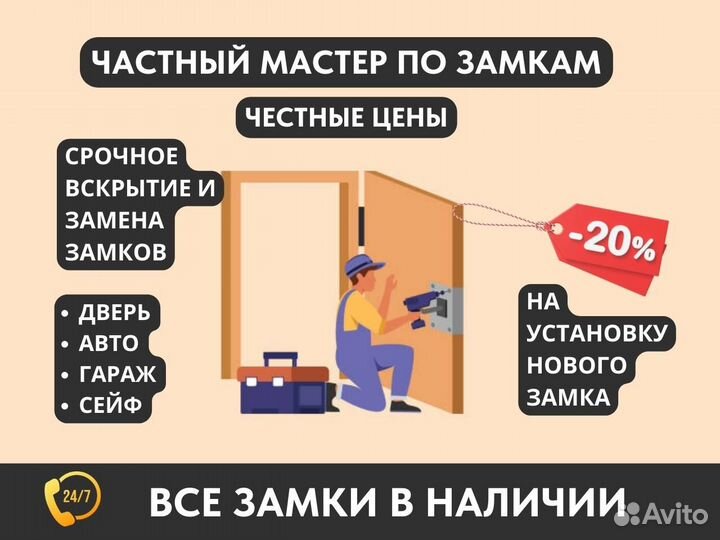 Вскрытие замков / установка замка/ замена и ремонт