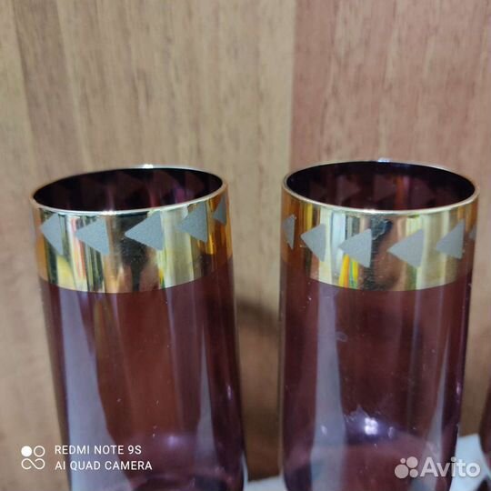 Стаканы цветное марганцевое стекло