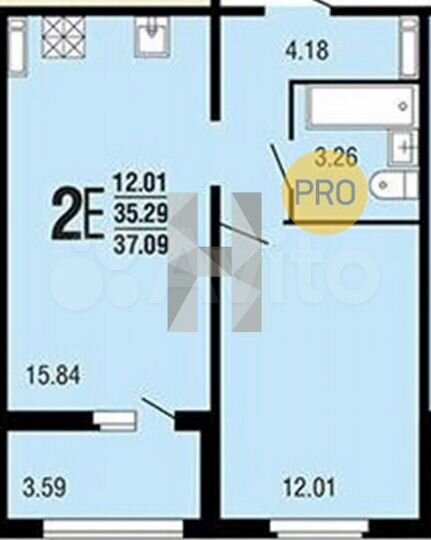 1-к. квартира, 37,1 м², 6/10 эт.