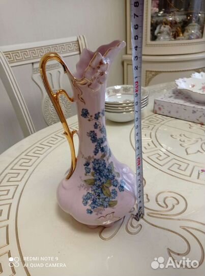 Розовый Фарфор. Чехия. Высокий Кувшин и 2 Корзинки