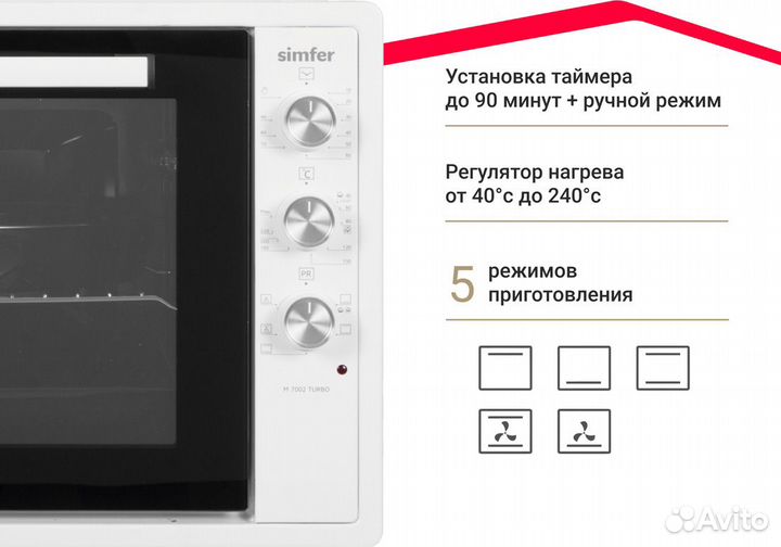 Мини-печь Simfer Albeni Pro XXL (5 режимов работы