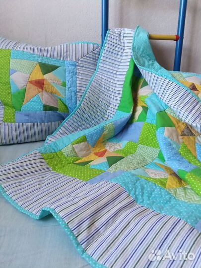 Плед и наволочки лоскутный комплект